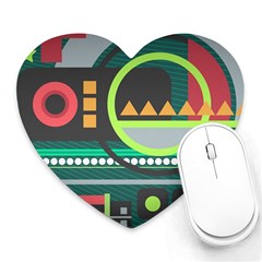 Background Colors Abstract Shapes Heart Mousepads by Nexatart