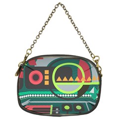 Background Colors Abstract Shapes Chain Purse (two Sides) by Nexatart