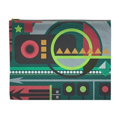 Background Colors Abstract Shapes Cosmetic Bag (xl) by Nexatart