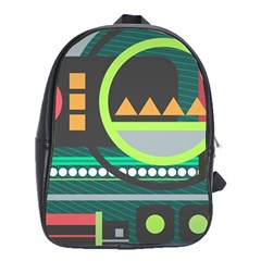 Background Colors Abstract Shapes School Bag (xl) by Nexatart