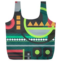 Background Colors Abstract Shapes Full Print Recycle Bag (xl)