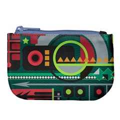 Background Colors Abstract Shapes Large Coin Purse by Nexatart