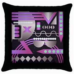 Background Abstract Geometric Throw Pillow Case (black) by Nexatart