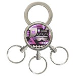 Background Abstract Geometric 3-Ring Key Chain Front