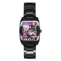 Background Abstract Geometric Stainless Steel Barrel Watch by Nexatart