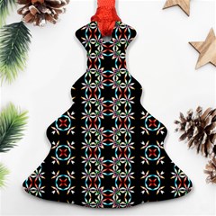 Pattern Black Background Texture Christmas Tree Ornament (two Sides)