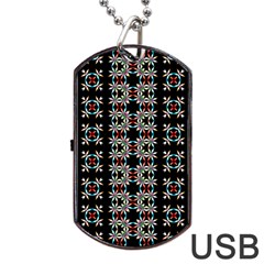 Pattern Black Background Texture Dog Tag Usb Flash (one Side) by Nexatart