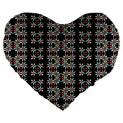 Pattern Black Background Texture Large 19  Premium Flano Heart Shape Cushions by Nexatart