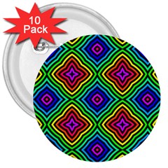 Pattern Rainbow Colors Rainbow 3  Buttons (10 Pack)  by Nexatart