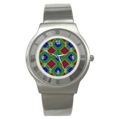 Pattern Rainbow Colors Rainbow Stainless Steel Watch by Nexatart