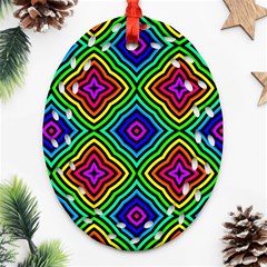 Pattern Rainbow Colors Rainbow Ornament (oval Filigree)