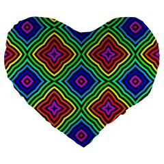 Pattern Rainbow Colors Rainbow Large 19  Premium Heart Shape Cushions by Nexatart