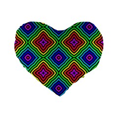 Pattern Rainbow Colors Rainbow Standard 16  Premium Flano Heart Shape Cushions by Nexatart