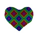 Pattern Rainbow Colors Rainbow Standard 16  Premium Flano Heart Shape Cushions Front