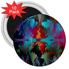 Background Sci Fi Fantasy Colorful 3  Magnets (10 Pack)  by Nexatart