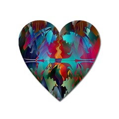 Background Sci Fi Fantasy Colorful Heart Magnet by Nexatart