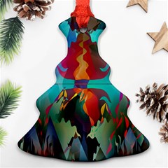 Background Sci Fi Fantasy Colorful Christmas Tree Ornament (two Sides) by Nexatart