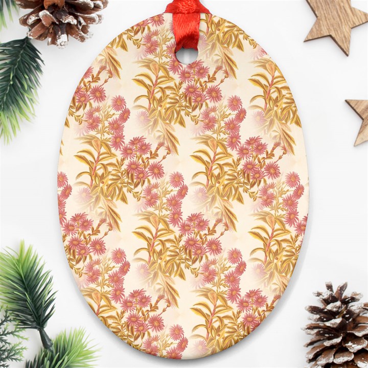 Scrapbook Floral Decorative Vintage Ornament (Oval)