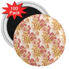 Scrapbook Floral Decorative Vintage 3  Magnets (100 Pack) by Nexatart