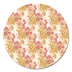 Scrapbook Floral Decorative Vintage Magnet 5  (round) by Nexatart