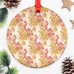 Scrapbook Floral Decorative Vintage Round Ornament (two Sides)