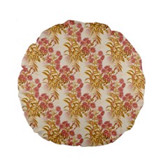 Scrapbook Floral Decorative Vintage Standard 15  Premium Flano Round Cushions by Nexatart