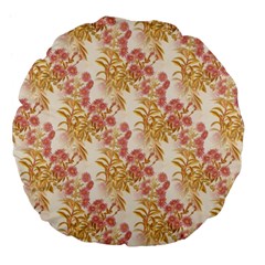 Scrapbook Floral Decorative Vintage Large 18  Premium Flano Round Cushions by Nexatart