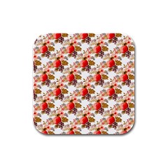 Scrapbook Background Vintage Rubber Square Coaster (4 Pack)  by Nexatart