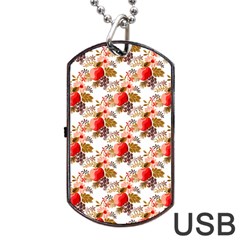 Scrapbook Background Vintage Dog Tag Usb Flash (two Sides) by Nexatart