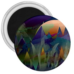 Mountains Abstract Mountain Range 3  Magnets by Nexatart