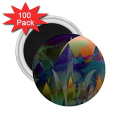 Mountains Abstract Mountain Range 2 25  Magnets (100 Pack)  by Nexatart