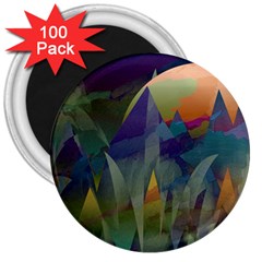 Mountains Abstract Mountain Range 3  Magnets (100 Pack) by Nexatart