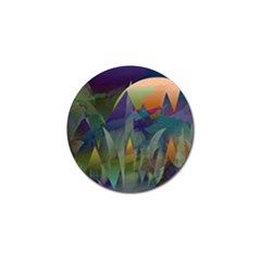 Mountains Abstract Mountain Range Golf Ball Marker by Nexatart