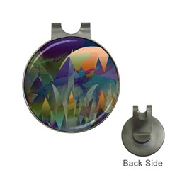 Mountains Abstract Mountain Range Hat Clips With Golf Markers by Nexatart