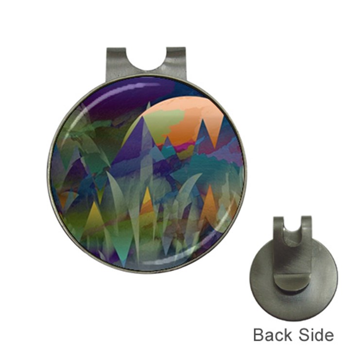 Mountains Abstract Mountain Range Hat Clips with Golf Markers