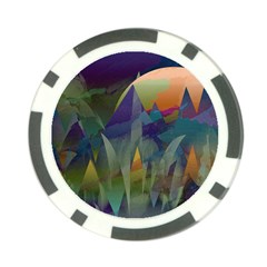 Mountains Abstract Mountain Range Poker Chip Card Guard by Nexatart