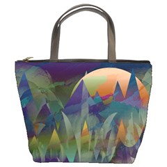 Mountains Abstract Mountain Range Bucket Bag by Nexatart