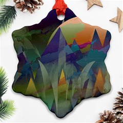 Mountains Abstract Mountain Range Ornament (snowflake)