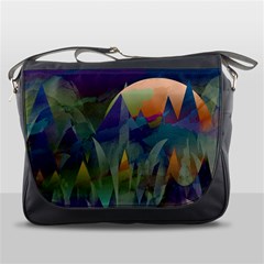 Mountains Abstract Mountain Range Messenger Bag by Nexatart