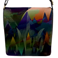 Mountains Abstract Mountain Range Flap Closure Messenger Bag (s) by Nexatart