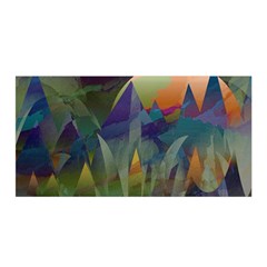 Mountains Abstract Mountain Range Satin Wrap by Nexatart