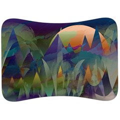 Mountains Abstract Mountain Range Velour Seat Head Rest Cushion by Nexatart