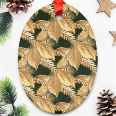 Scrapbook Leaves Decorative Ornament (oval)