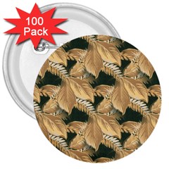 Scrapbook Leaves Decorative 3  Buttons (100 pack) 