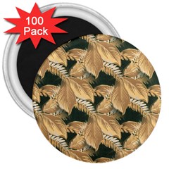 Scrapbook Leaves Decorative 3  Magnets (100 pack)