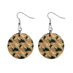 Scrapbook Leaves Decorative Mini Button Earrings