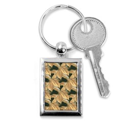 Scrapbook Leaves Decorative Key Chain (Rectangle)