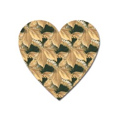 Scrapbook Leaves Decorative Heart Magnet