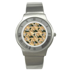 Scrapbook Leaves Decorative Stainless Steel Watch