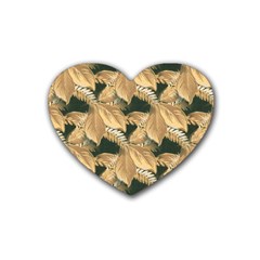 Scrapbook Leaves Decorative Heart Coaster (4 pack) 